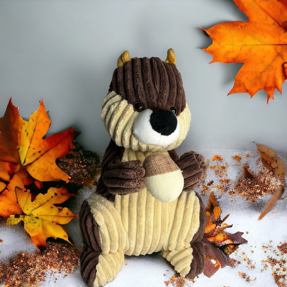 Morgan Home Squirrel Chipmunk “Dale” Weighted Plush Door Stopper Brown Corduroy - Picture 1 of 11